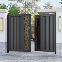 Portail de jardin en aluminium sculpté, peint, rayé, moderne, pour villa, cour, maison auto-construite