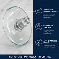 Isolateur en verre borosilicate sans entretien WOLF CABLE, grande capacité 120kN-210kN, anti-buée, 500kV, disque à rotule, pour zones côtières