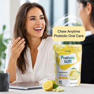 <span class=keywords><strong>Chewing</strong></span>-<span class=keywords><strong>gum</strong></span> <span class=keywords><strong>sans</strong></span> <span class=keywords><strong>sucre</strong></span> au citron et aux probiotiques avec 3,3 % de postbiotiques - Équilibre du microbiome oral et haleine fraîche, paquet de 60 comprimés - Product Image 6