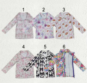 Vestes de yoga actives pour bébés filles avec fleurs, nœuds, poches et fermeture éclair - Product Image 1