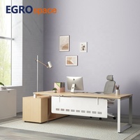 EGROspace Bureau de direction moderne et populaire avec armoire de rangement de luxe verrouillable pour bureau de direction