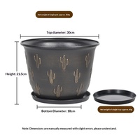 Pot en plastique pour cactus de jardin, style européen vintage, design respirant, pour plantes Pothos, taille gallon, avec plateau