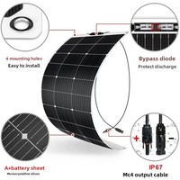 Panneaux solaires monocristallins portables personnalisés à haute efficacité 65W-400W, flexibles et étanches pour voiture, bateau, camping-car, maison et voyage