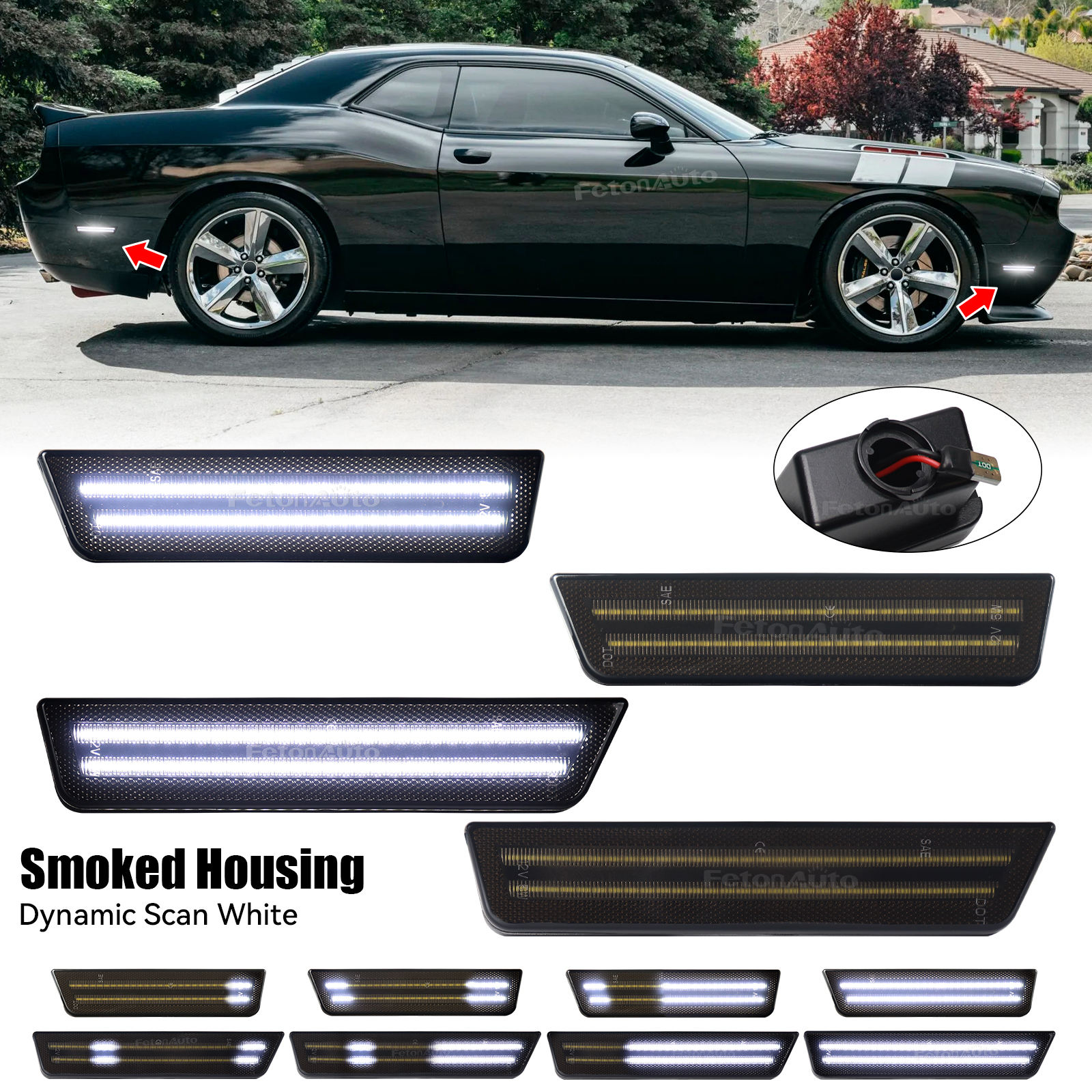 4x Lumières blanches-2bandes led-Animation