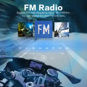 Fodsports FX6S 1000m 6 الدراجين الازدواج الكامل FM راديو بلوتوث 5.0 مع شاشة LED للماء دراجة نارية البيني سماعة
