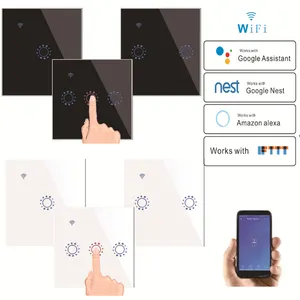 1gang / 2gang / 3gang 2way switch Eu Uk Standard Tuya Wifi Smart Glass Touch Wall Light Switch