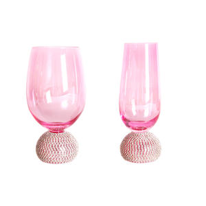 Verre à vin rouge décoratif unique en forme de diamant rose féerique, gobelet à whisky - Product Image 1