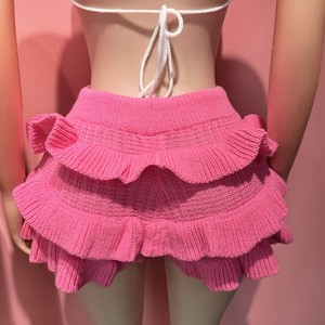 Top estivo lavorato a maglia con bordo arricciato e pantaloncini a vita alta, <span class=keywords><strong>costume</strong></span> da bagno da spiaggia per donna - Product Image 4
