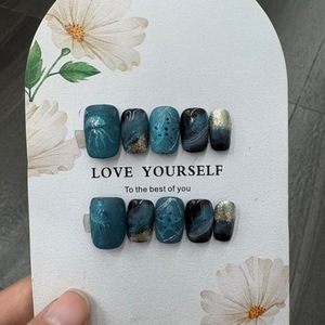 <span class=keywords><strong>Uñas</strong></span> Postizas 3D Estéreo de Dibujos Animados Kawaii, <span class=keywords><strong>Cortas</strong></span>, Cuadradas, Lindas, Desmontables, Reutilizables, Divertidas, Hechas a Mano, con Forma de Almendra para los Dedos - Product Image 4