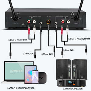 Microphone sans fil portable professionnel UHF OEM DX8, microphone dynamique sans fil pour karaoké - Product Image 3
