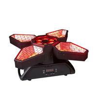 Luz de Escenario de Alta Luminosidad con Diseño de Panal de Abeja de 4 Hojas, RGB, Giratoria, Estroboscópica, Multihaz, para Bares, Salones, Clubes, Salas de Fiesta