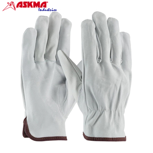 Guantes de trabajo de piel de cabra de primera calidad para conductores y jardinería, con pulgar Keystone de corte recto, guantes de seguridad de cuero con clasificación AB. - Product Image 3