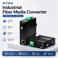 Convertidor de Medios Industrial ZTRS 10/100M Monomodo para Redes de Plantas Petroquímicas