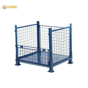 Özelleştirilmiş ağır 1000kg katlanır malzemeler Euro çelik hasır palet kutu - Product Image 1