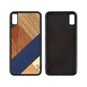 2023最新款Mix Eco Wood + PU皮革防震手机套，适用于iPhone 11 12 13 14 15 pro max