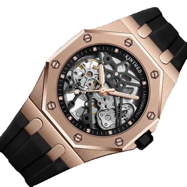 Factory Mechanical Watches J092 Rubber Strap High Quality Waterproof Fashion Wristwatch for Men Watch