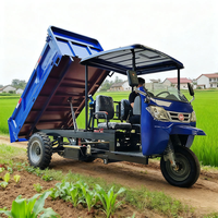 Tricycle benne basculante diesel à carrosserie ouverte, mini-dumper motorisé pour livraison