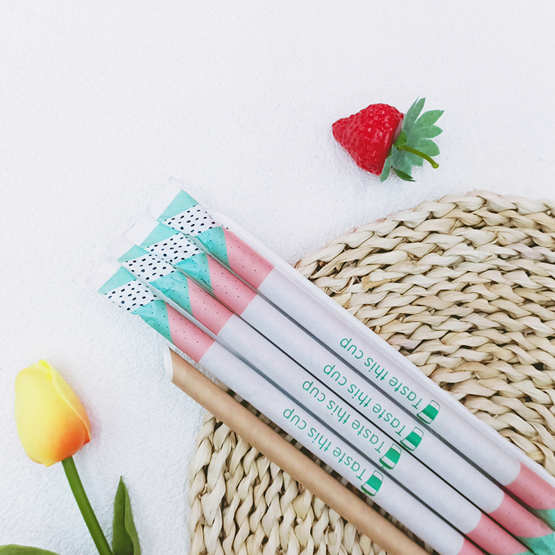 Standard Biodegradable Kraft Paper Straw Individually Wrapped for Drinking