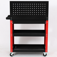 Meeter OEM – Chariot à outils d'atelier en fer avec 3 tiroirs, poignée, roues et panneau arrière – Garantie 1 an