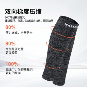 เครื่องอุ่นขาแบบรัดกล้ามเนื้อ ผสมผสานสแปนเด็กซ์ สำหรับทุกเพศ เหมาะสำหรับวิ่ง ฟิตเนส กระโดดเชือก ช่วยพยุงน่อง ไซส์ S M L สีส้ม เขียว เทา - Product Image 3