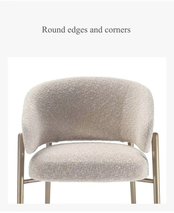 Silla de Comedor Moderna y Sencilla VL de Terciopelo de <span class=keywords><strong>Cordero</strong></span> con Reposabrazos, Respaldo de Diseño Informal para Restaurante y Ocio - Product Image 4