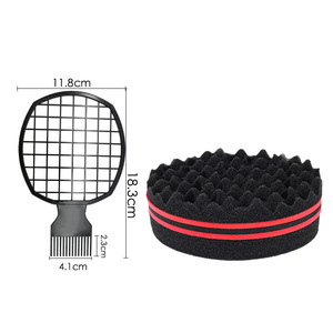 Éponge torsadée pour les cheveux avec logo personnalisé Éponge à friser à deux faces pour coiffeur <span class=keywords><strong>Afro</strong></span> Coil - Product Image 4