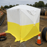 Tente de travail professionnelle portable pour 1-2 personnes, 1,8 x 1,8 m, en tissu Oxford 210D, avec piquets en fibre de verre, pour l'extérieur