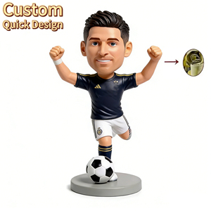 Custom Soccer Player Bobblehead - Personalized Football <strong>Athlete</strong> <strong>Figurine</strong> for Fan Collectible &amp; Desk Decor - Product Image 1