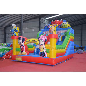 Parc de toboggan gonflable de dessin animé commercial thème <span class=keywords><strong>Mickey</strong></span> <span class=keywords><strong>Minnie</strong></span> Mouse <span class=keywords><strong>maison</strong></span> de rebond avec toboggan gonflable videur fête enfants - Product Image 1