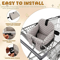 Housse de chariot de courses 2-en-1 pour bébé et coussin de chaise haute pliable rembourré pour tout-petit avec sangle d'épaule réglable
