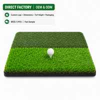 Tapis de frappe de golf personnalisé double gazon 2'2x1'4 en caoutchouc pour simulateur de golf, aides à l'entraînement, clubs de golf, balles et accessoires