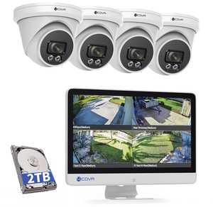 Système de caméra de sécurité PoE 4COVR avec moniteur, 4 caméras IP 5MP avec vision nocturne infrarouge, <span class=keywords><strong>surveillance</strong></span> 8 canaux pour la maison, le magasin, le restaurant - Product Image 1