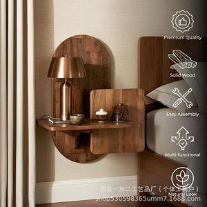 Solid Wood <b>Wall</b> <b>Mounted</b> <b>Shelf</b> Irregular Shape Multipurpose Storage Rack For Living Room Display - Product Image 5