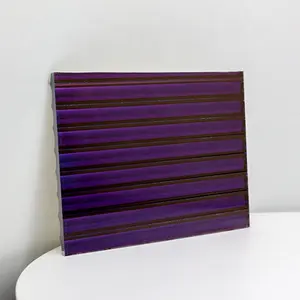 China architekto nisches dekoratives violett gebeiztes geriffeltes gemustertes Glas zur Dekoration