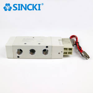 SINCKI 5V210-08 5 Port 2 yönlü alüminyum alaşımlı Solenoid valf 5V220-08 5V310-10 24V pnömatik kontrol vanaları - Product Image 2