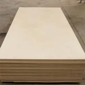 Linyi factory wholesale price birch faced natural wood veneer solid wood board plywood sheets for furniture cabinet