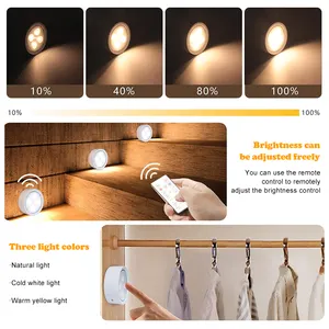 Howlighting Wireless Remote Control LED Puck Light Led Night Closet Lamp Mini Puck Light