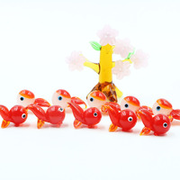 Meilleures ventes Figurine d'ornement de poisson rouge en verre de Murano rouge pour la décoration