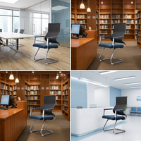 Chaise de bureau exécutive à dossier moyen en maille, économique, avec accoudoirs - Conception ergonomique pour le bureau à domicile et la salle de sport