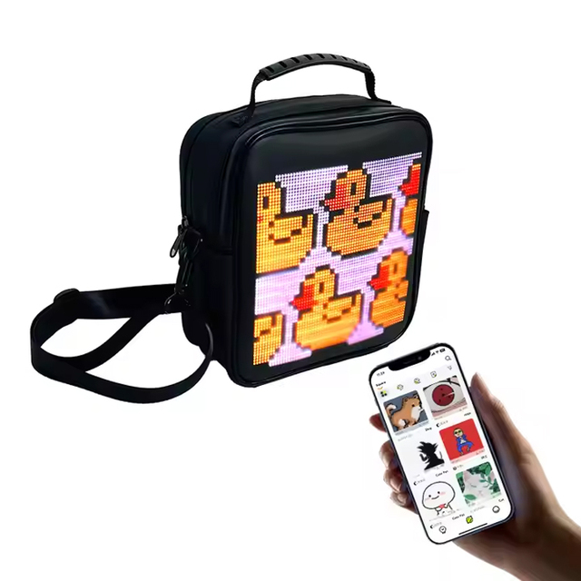 Wholesale Hot Selling LED Sling Bag Full Color Screen APP Programmable Mini DIY Backpack Glowing Display Waterproof Durable NEW