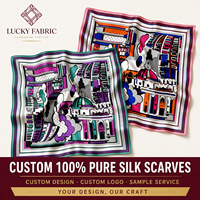 Écharpe 100% Soie de Mûrier 90x90cm Carrée Jacquard Tissée Classique Luxe Femme Châle Accessoire de Mode Personnalisé Design Sur Mesure