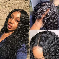 Pelucas de Cabello Humano Brasileño Rizado Remy de 36 Pulgadas con Ondas Profundas, Encaje Frontal 13x6 HD Transparente, 180% de Densidad, Pre-Desplumadas, Grado 10A-12A