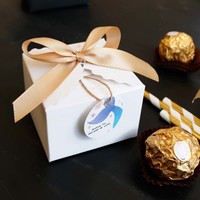 Kraft Paper Gift Boxes Wedding Candy Boxes with Paper Tags and Ribbon DIY Party Paper Box for Packaging