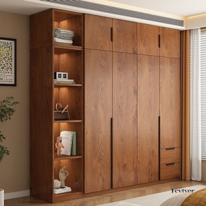 Armoire minimaliste avec tiroirs et étagères pour le rangement de la chambre, entièrement assemblée - Product Image 2