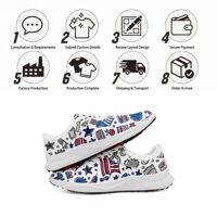 Chaussures de golf antidérapantes imprimées avec des graffitis patriotiques OEM, impression à la demande, chaussures de terrain FN062-2602802810
