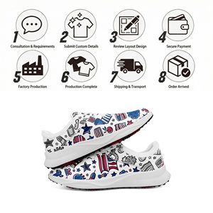 <span class=keywords><strong>Chaussures</strong></span> de <span class=keywords><strong>golf</strong></span> antidérapantes imprimées avec des graffitis patriotiques OEM, impression à la demande, <span class=keywords><strong>chaussures</strong></span> de terrain FN062-2602802810 - Product Image 4