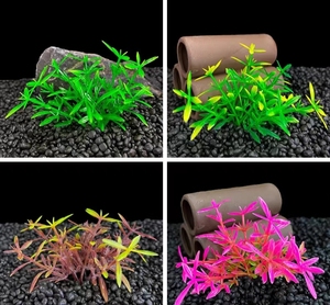 Acquario di pesce paesaggio di simulazione di plastica piante acquatiche fiori artificiali erba alghe acquario in miniatura paesaggio piante - Product Image 3