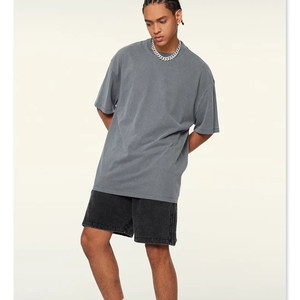 T-shirt da uomo in cotone a vestibilità larga retrò con <span class=keywords><strong>Look</strong></span> angosciato - Product Image 2