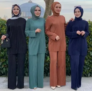 Trang Phục Hồi Giáo Dài Abaya Thiết Kế Mới Phụ Nữ Hồi Giáo Váy Dài Xếp Li Thoải Mái Rộng Phong Cách Dân Tộc