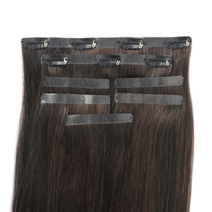 Extension per Capelli a Clip Invisibili in Veri Capelli Umani 100% Remy Vergini Naturali Lunghi e Lisci - Product Image 3